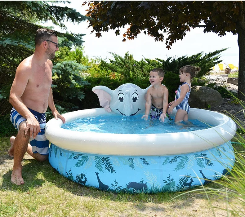 

Automatic Inflation Enclosure Inground Swimming Pools for Family, Blue