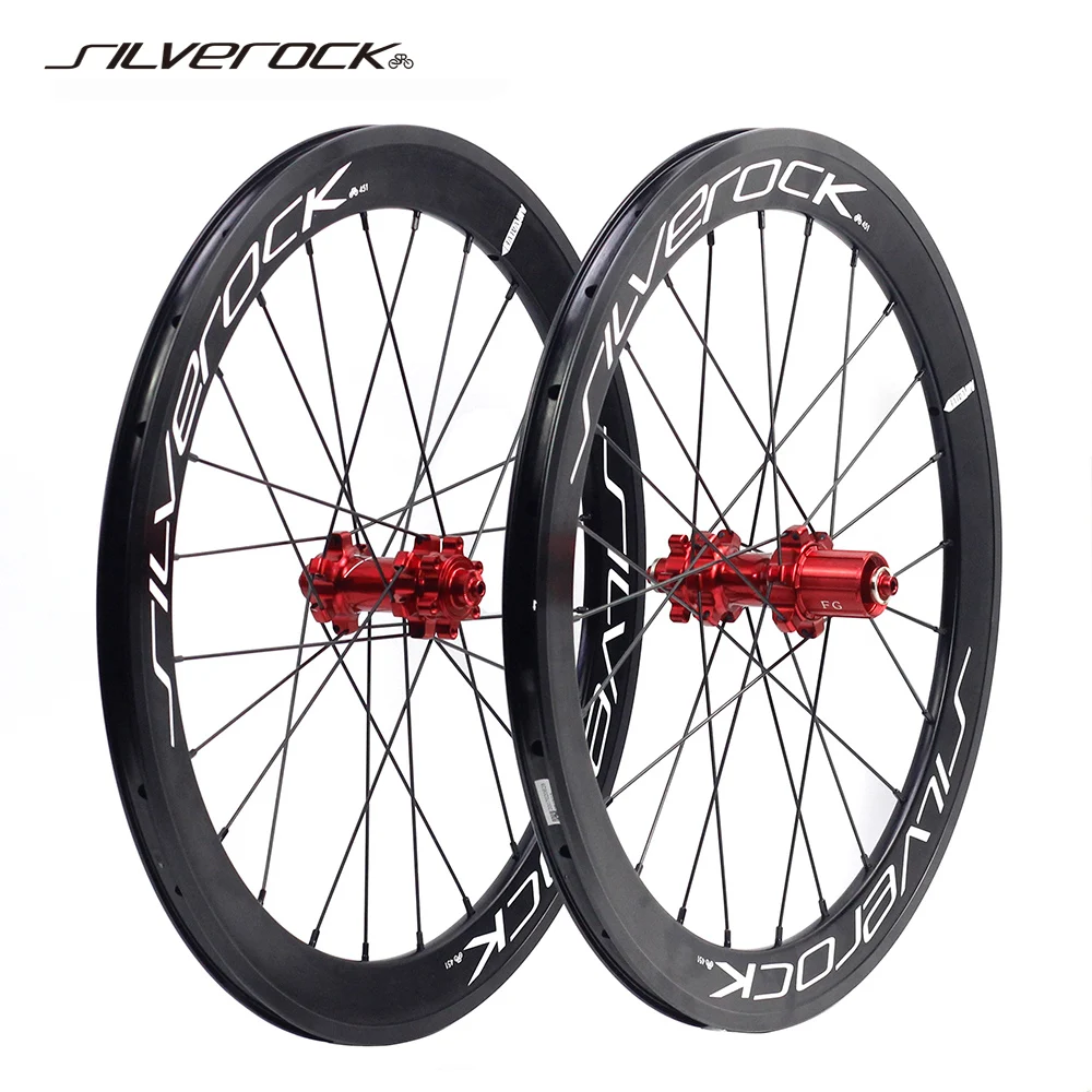 

SILVEROCK SR42 Alloy Wheels 451 20" 1 1/8 406 Disc Brake CHOSEN Hubs Aero 42mm High 10s for JAVA Fnhon Folding Minivelo Wheelset