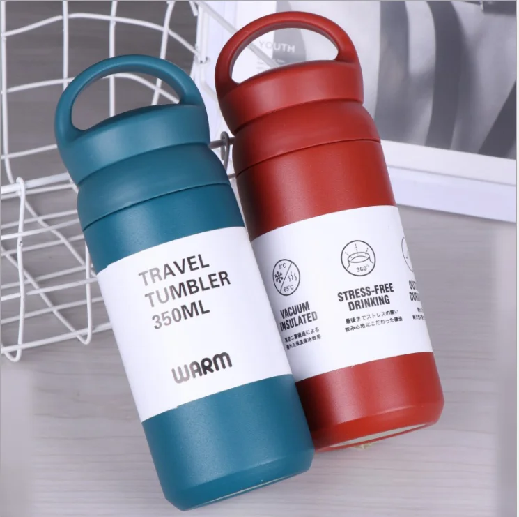 
2019 hot selling 350ml/500ml double wall stainless steel thermos travel tumbler , coffee mug, water bottle with handle 