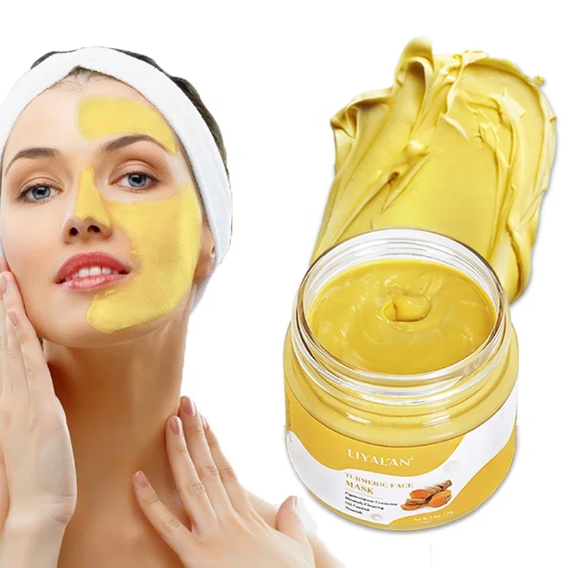 

Wholesale Private Label Anti Acne Skin Care Brighten Vegan Natural Ginger Extract Kaolin Mud Turmeric Face Clay Mask, Yellow