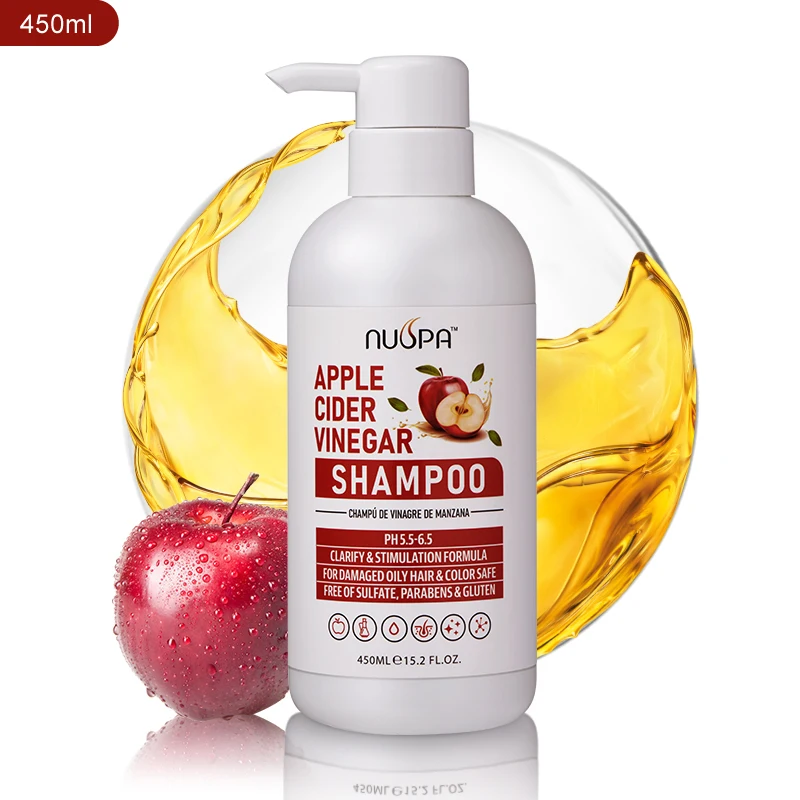 

NUSPA Apple Cider Vinegar Sulfate Free Deep Cleansing PH 6.5 Hair Care Shampoo for Anti-frizz Oil-control