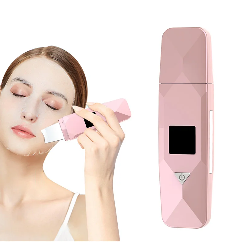 

Portable Ion Ultrasound Facial Spatula New Product 2020 Ultra Sonic Skin Scrubber Deep Cleaning Peeling Ultrasonic Skin Scrubber, White, black,pink