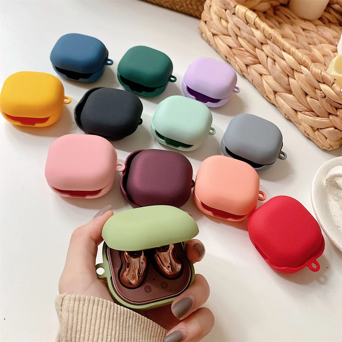 

Matte Hard PC Protective Shell For Samsung Galaxy Buds Pro Case Earphone Bag Cute Shockproof Cover for samsung galaxy buds live