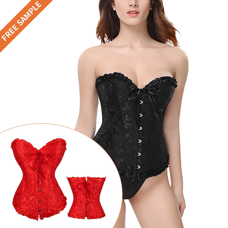 

Good Quality Sexy Lingerie Lacework Court Style Slimmer Jacquard Corset Colombian Fajas With 6 Hooks 10 Steel Bones