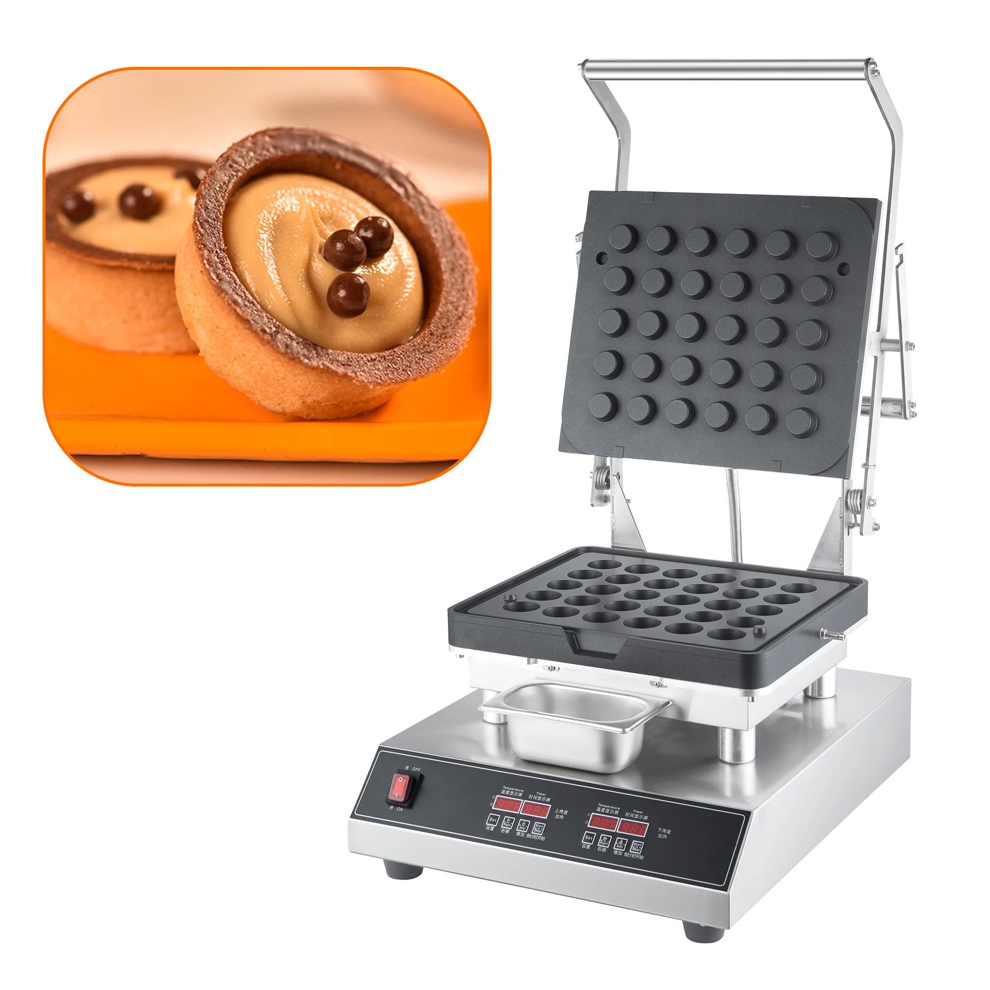 

Custom mould Commercial Waffle Cup Baker Non-stick Tartlet Crust Press Making Machine egg tart press Tartlet Shell Maker