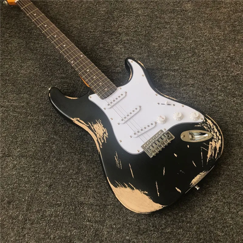 

black heavy Relic vintage style hand made electric guitar electricas electro electrique guitare guiter guitarra gitar guitars