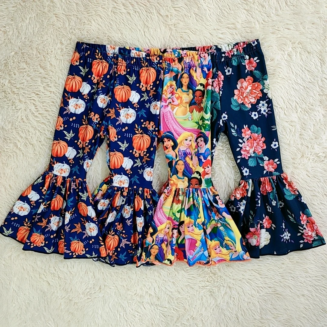 

2020 new design children's printed bell pants bulk wholesale girls autumn bell, As picture or customized colors
