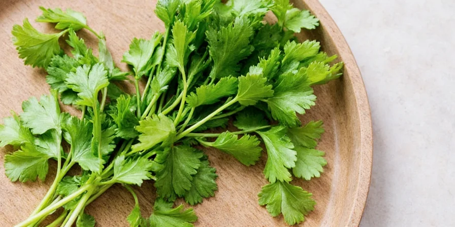 Dry Cilantro Used in Soup After Rehydration