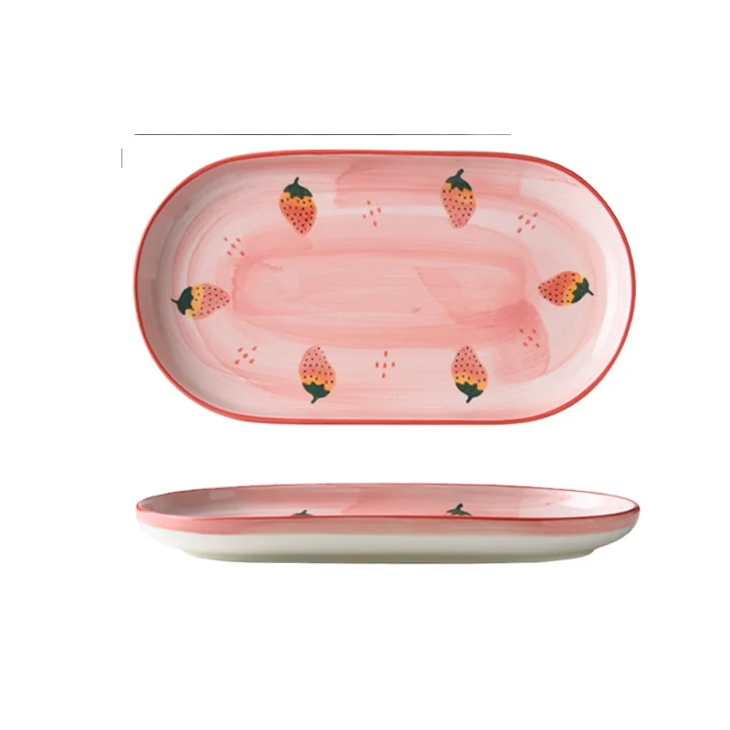 

New Type  Strawberry Plate Designed Dining Dish Plate Ceramic