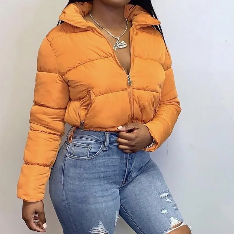 

Dropshipping women jackets and coats fashion winter bubble coats for ladies plus size women's coats, Black,orange,beige,light green,deep green,blue