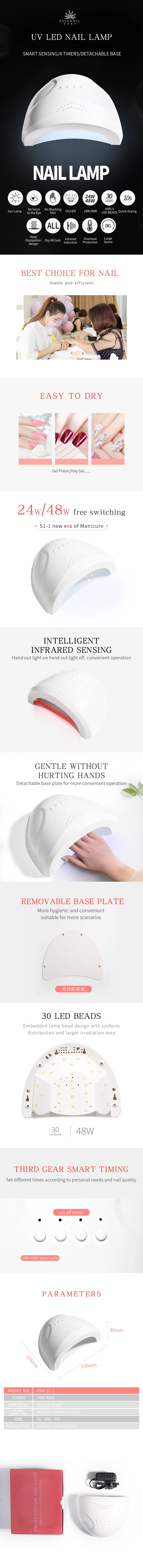 Hot-selling 48W nail gel uv lamp sun one led nail gel nail polish led lamp