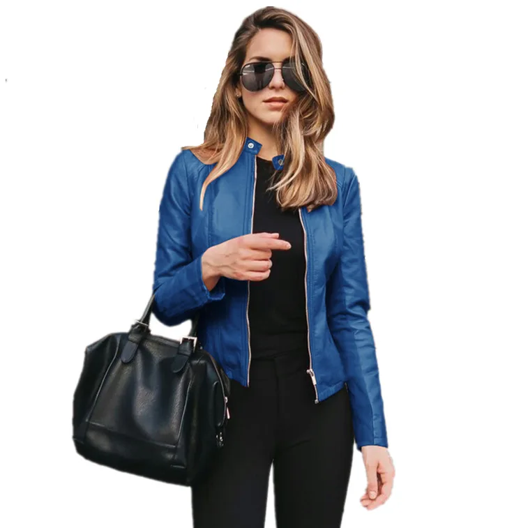 

Hot Sale Autumn And Winter Women's Jacket Fashion Leather Pu Suit Jacket