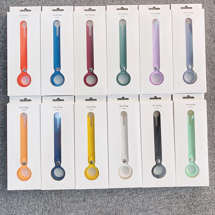 

Wholesale popular anti-lost device keychain silicone protective cover suitable for Apple Airtags locator tracker, Multi colors
