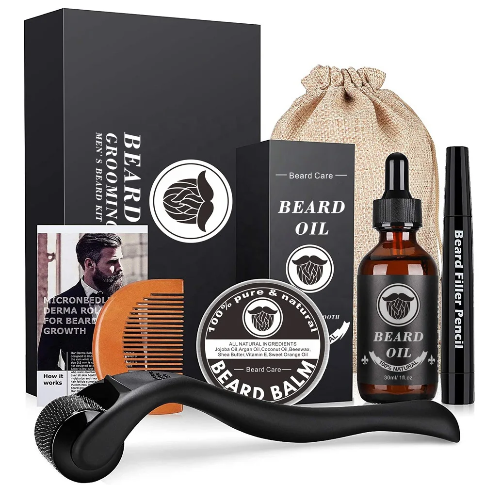 

natural organic vegan beard pencil comb brush pen beard care grooming kit for men