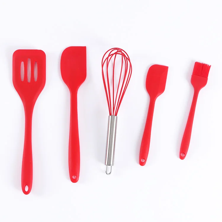 

home kitchen baking cooking tool 10 pcs non-stick silicone soup spoon spatula kitchenware set utensilios de cocina de plastico, Customized color