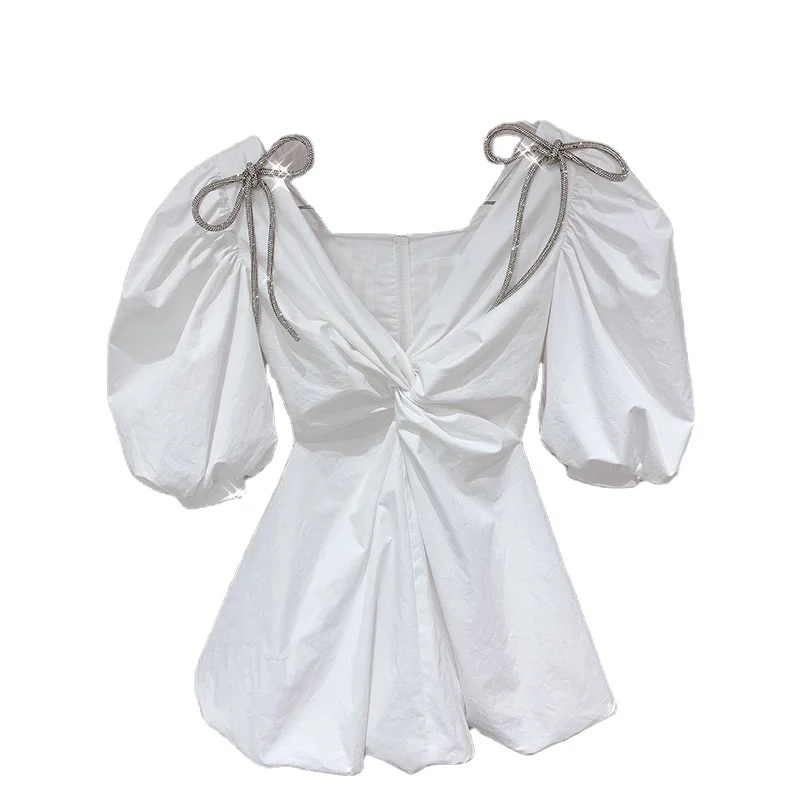 

2020 new arrivals summer collection bubble sleeve women sweet summer casual dresses for ladies