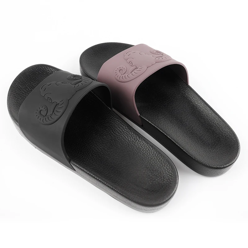 

Wholesale Sport Sliders Black PVC Slippers Sandal Custom Pattern Slippers Summer