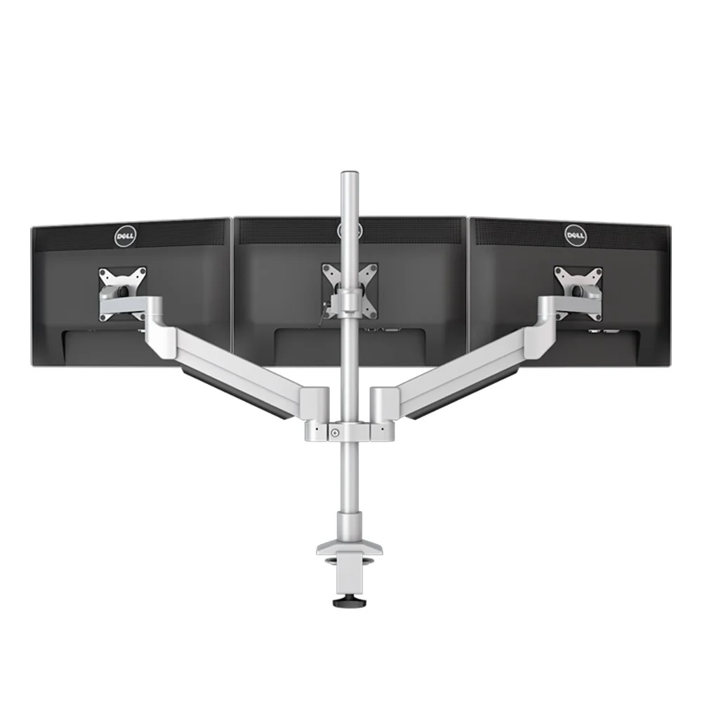 

Ameely Desk stand mount Fodable triple monitor Monitor Arms, Silver