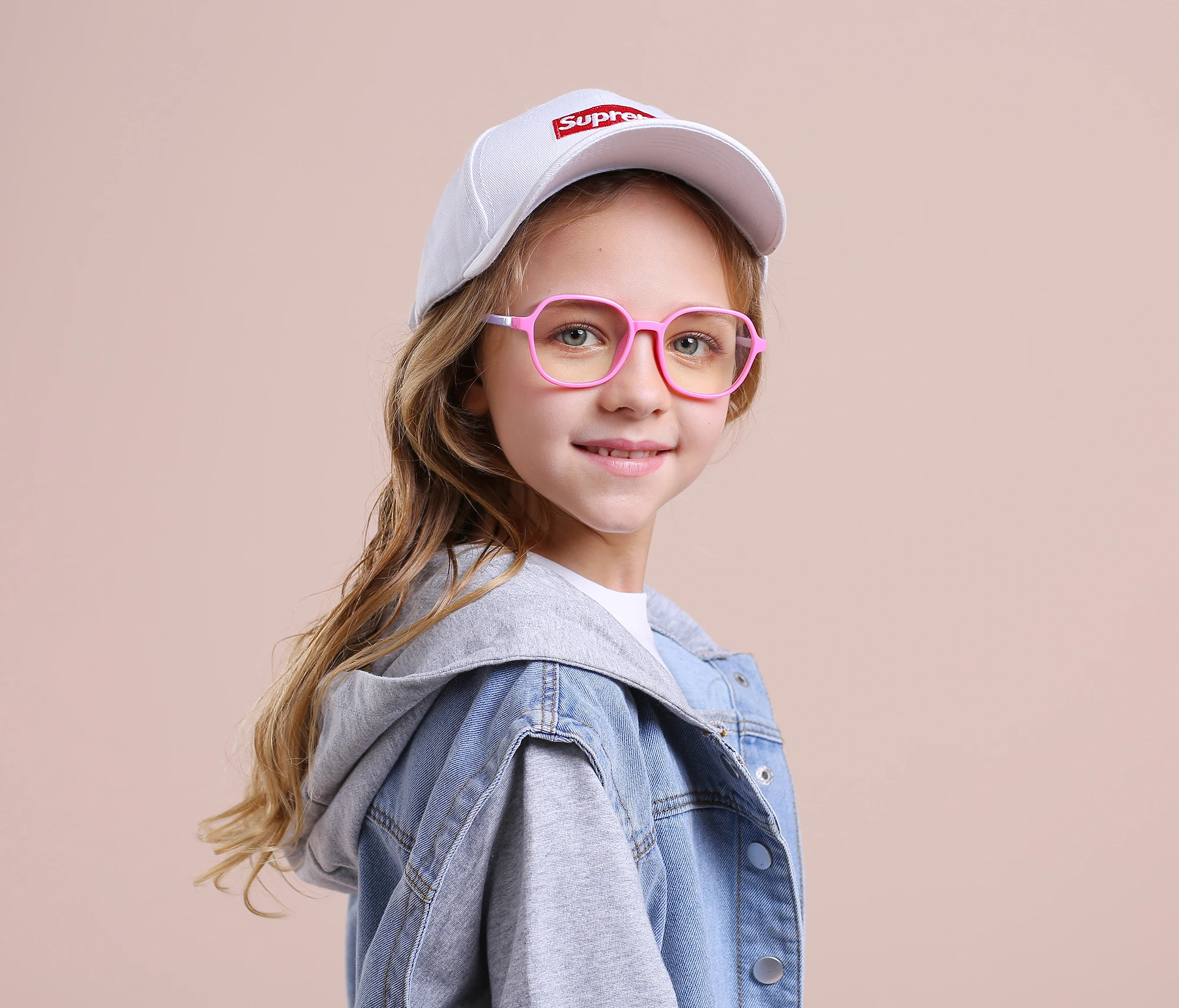 高品质硅胶定制标志批发男孩和女孩儿童眼镜蓝灯