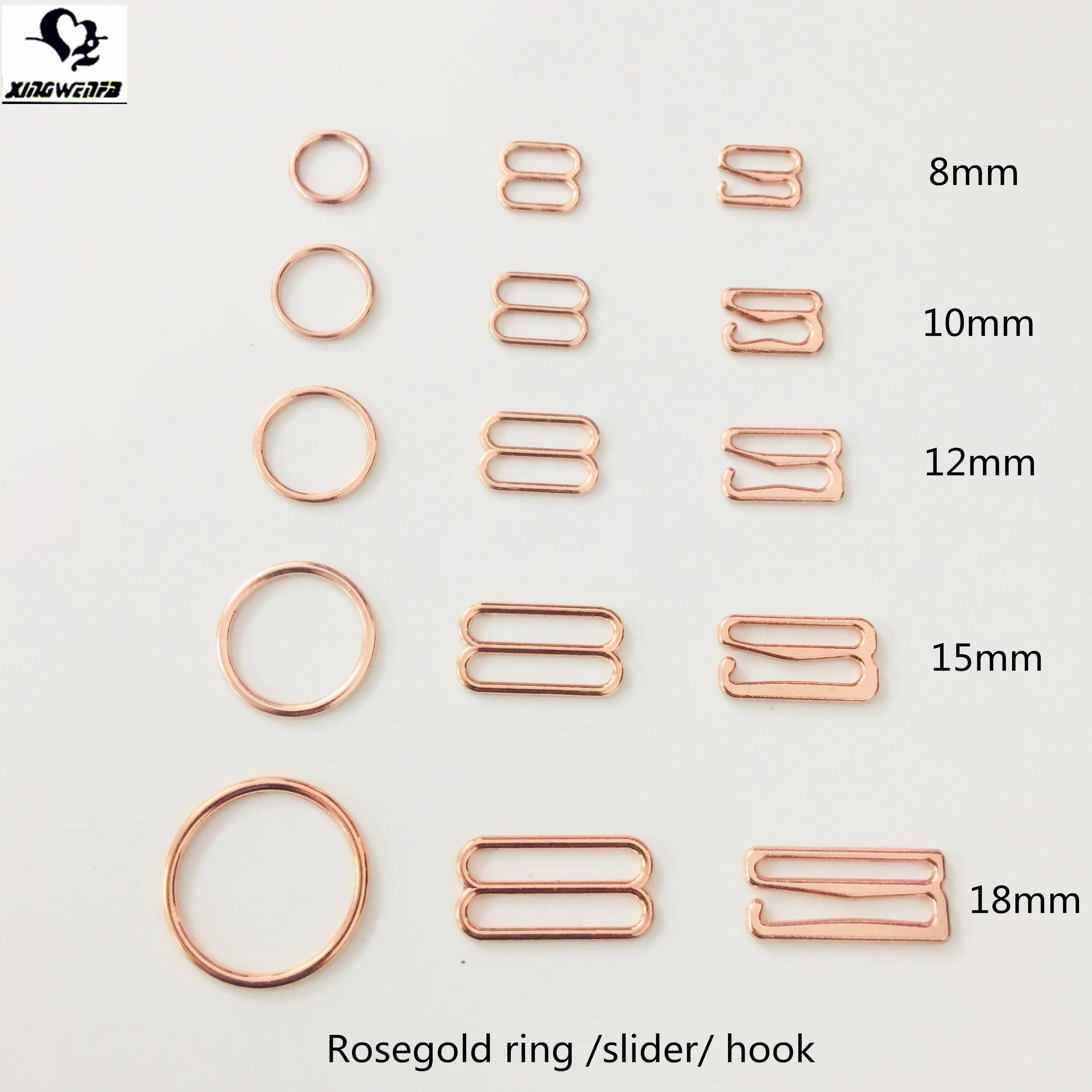 
SGS quality underwear accessories swimwear buckle rose gold bra strap ring slider hook 