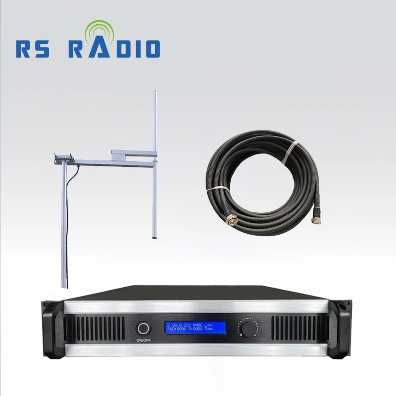 

High Quality 1.5KW Radio FM Transmitter with Antenna Cables