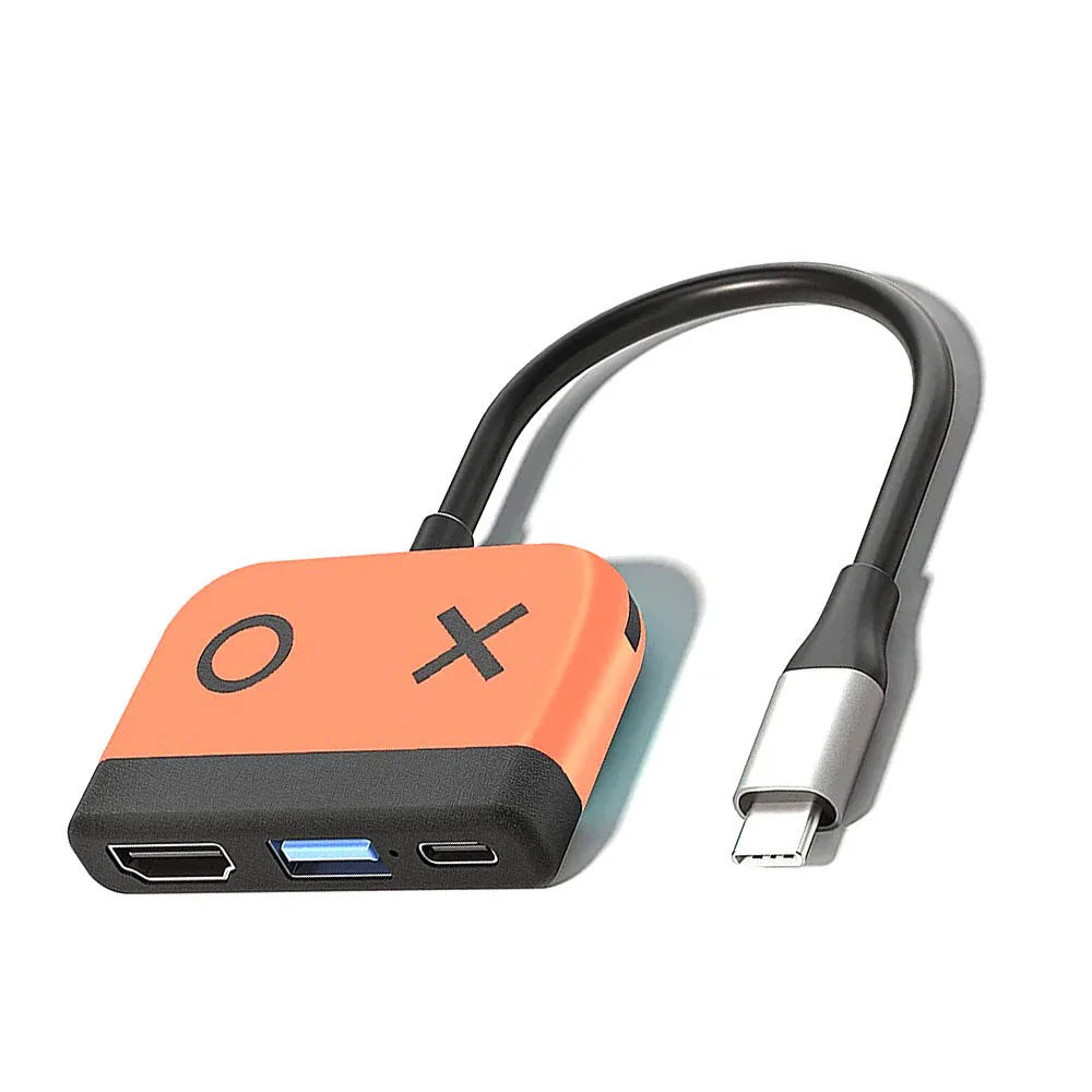

3 in 1 type c hub for switch extension with 4k@60hz hdtv adapter Nintendo