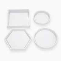 

Round Silicone coaster Mold for Home Decoration Square hexagon epoxy resin mold coaster