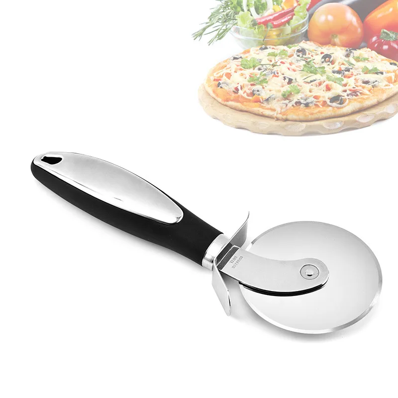 

Wholesale custom logo stainless steel wheel blade slicer pizza cutter with plastic handle