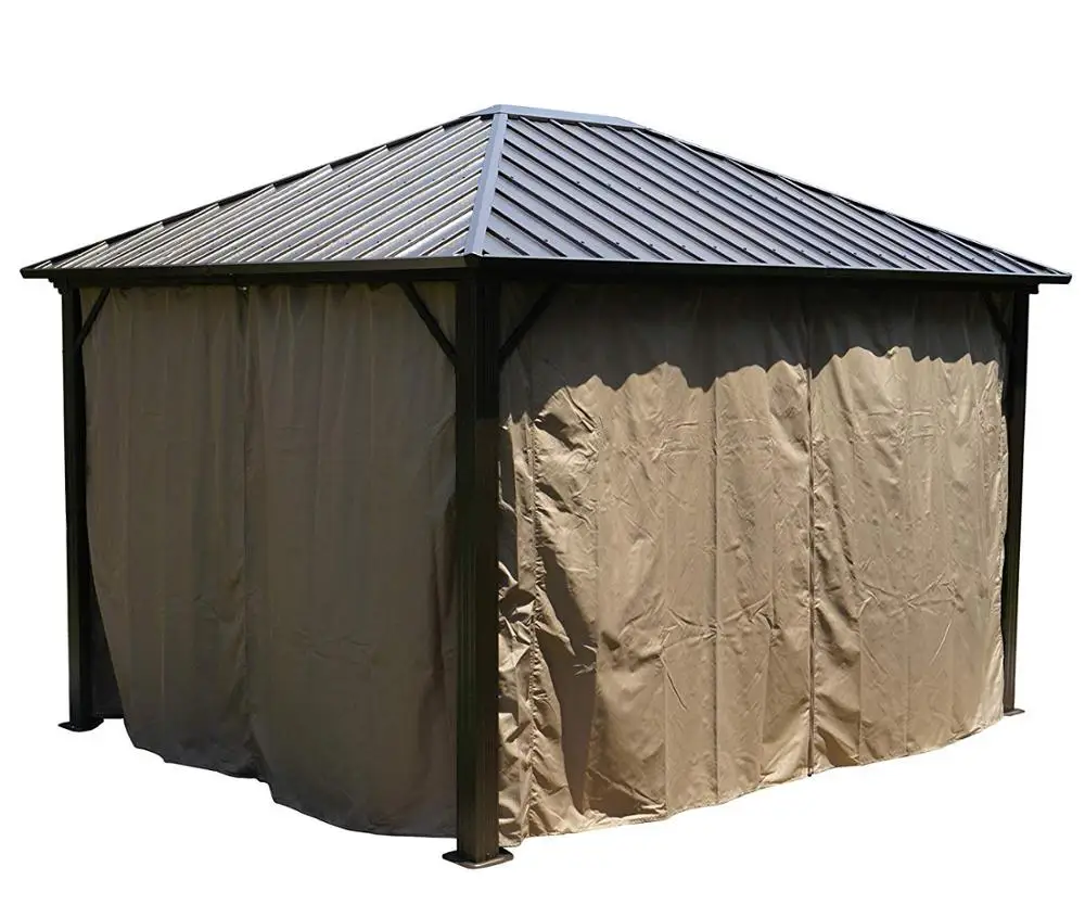 

Outdoor Garden Hardtop Aluminum Permanent Gazebo, Optional