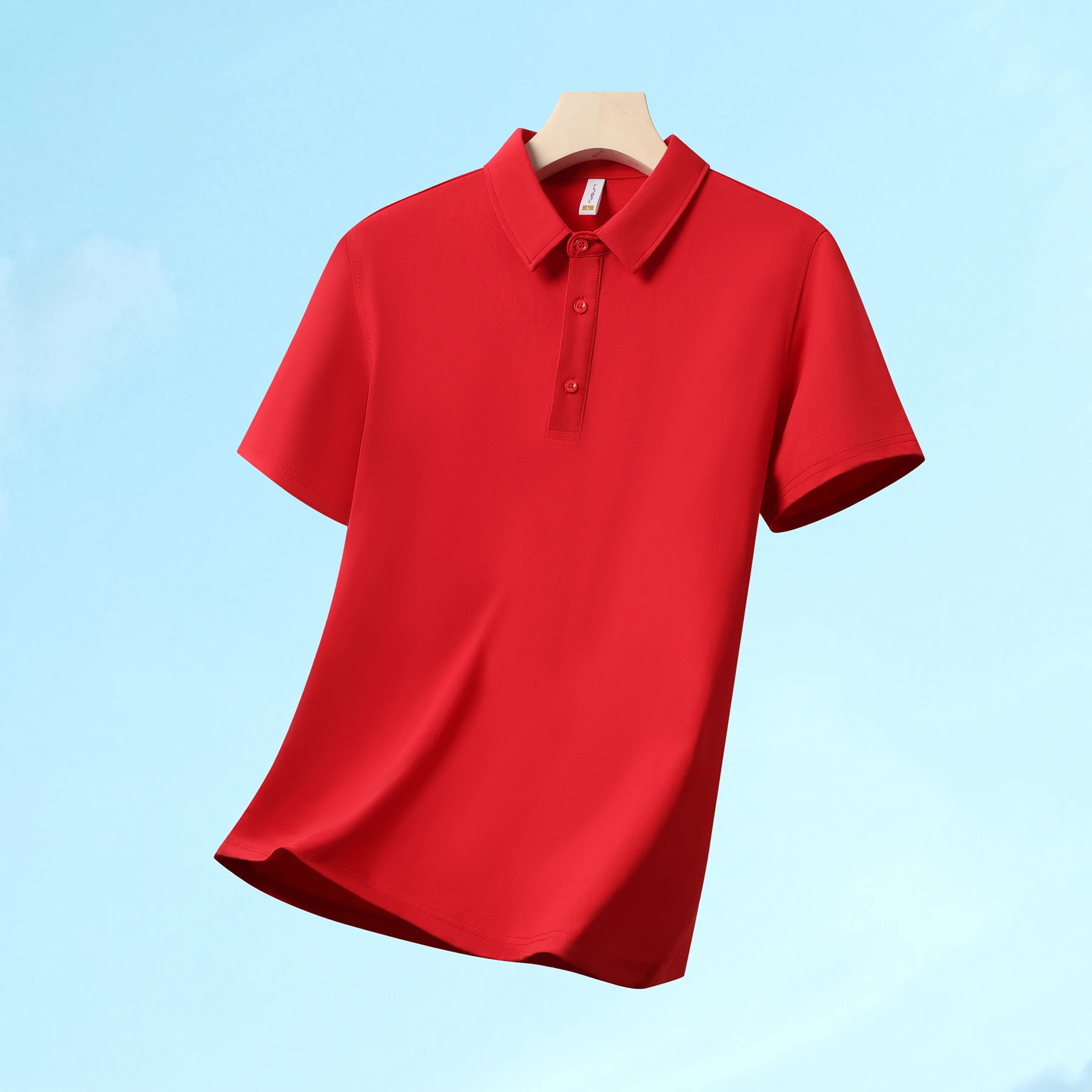 Custom Printed Men's Bamboo/Cotton Blended Golf for Polo Shirt Woven Fabric Breathable