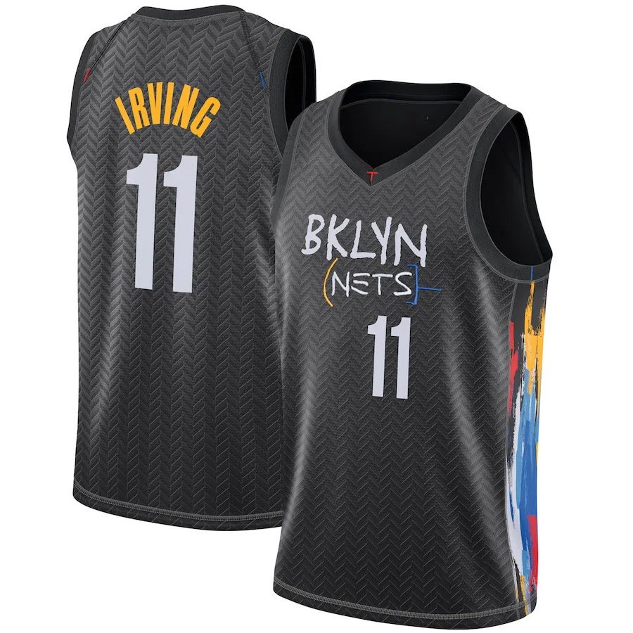 

New Black Vest Shirt Kevin Durant 7 Kyrie Irving 11 Embroidery Basketball Jersey Uniform