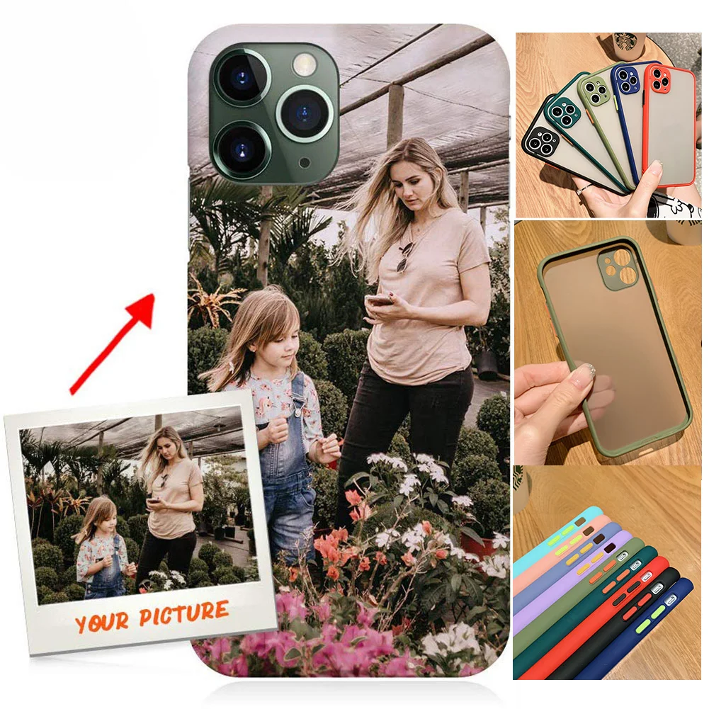 

Customized Matt Anti-fingerprint Shockproof Hybrid Rigid Hard Raised Lip Case Cover For iPhone 12 Pro Max Mini 11 7 8 Plus XR SE, 9 colors, customer back