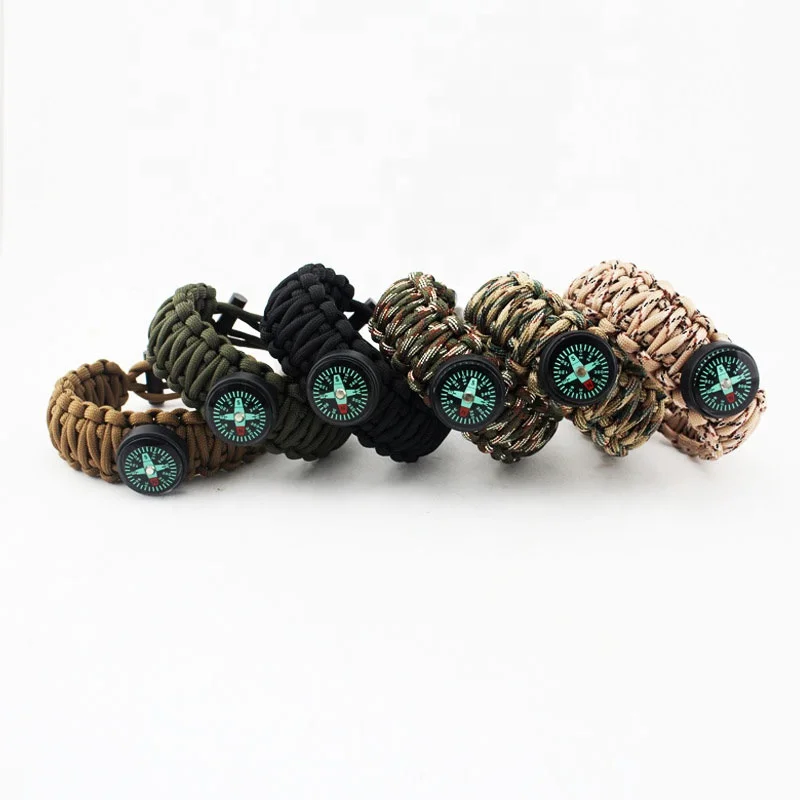 

Free Sample Personalized Adjustable Parachute Cord Custom Survival Firestarter Bracelets Men, Multi-colors fire bracelet