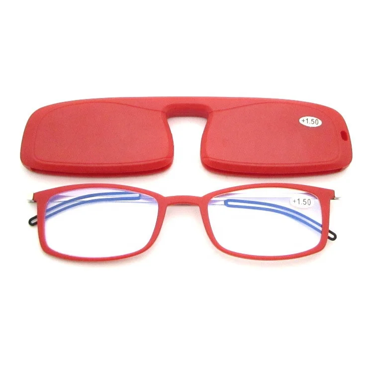 

High quality protable square PC mini slim thin reading glasses anti blue light blocking presbyopic glasses with case, Customize color