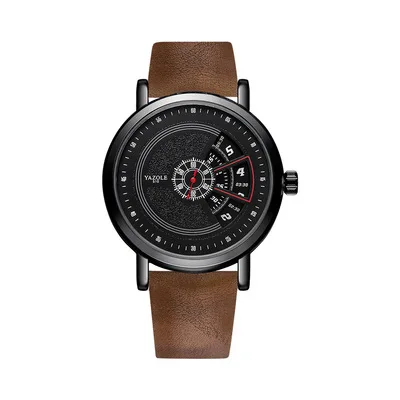 

Amazon hot sale casual turntable custom logo pu leather reloj sport Regarder waterproof black mens quartz watches, As pic
