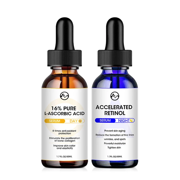 

50ml L-Ascorbic acid and 50ml Accelerate Retinol Facial Serum Exfoliating Peeling Solution Face Serum