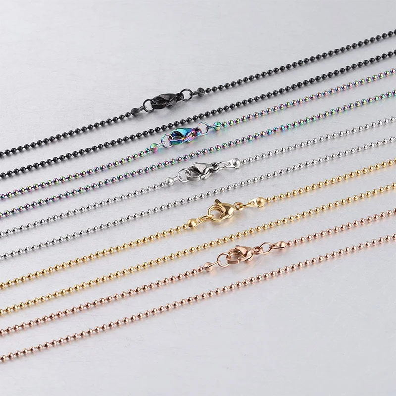 

DIY Stainless Steel Mirror Polished 45cm Bead Chain Pendant For Jewelry Making