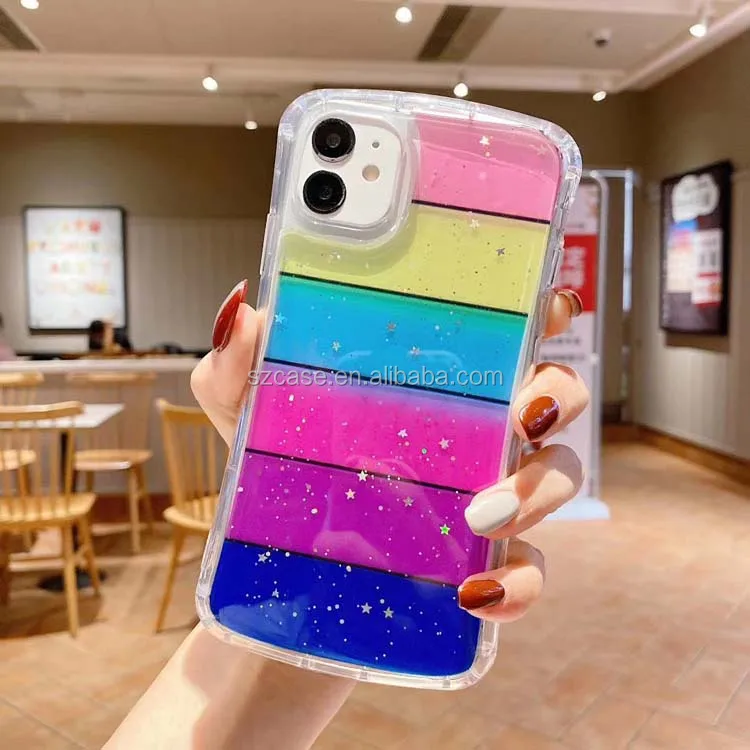 

Now Style Graffiti Colours Rainbow Transparent Acrylic Glue Printing Cell Mobile Phone Back Cover Case For Iphone X XS (5.8)