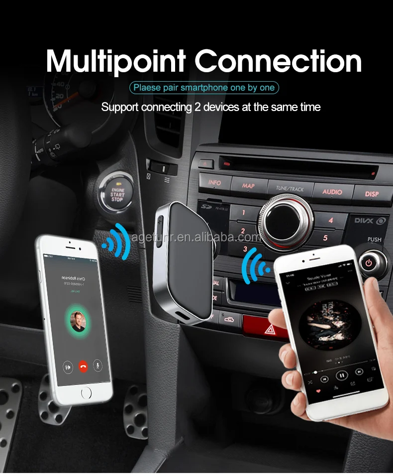 Agetunr J22 Universal Bluetooth 5.0 Wireless Receiver 3.5mm Mp3 Player