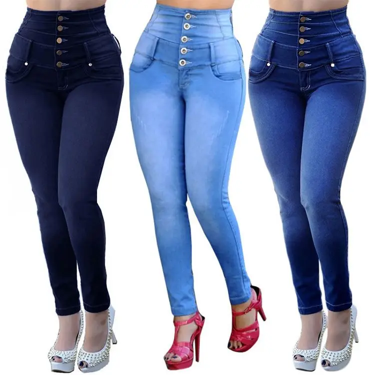 

Slim Jeans For Women Skinny High Waisted Blue Denim Pencil Jeans Stretch Pants Woman Pants Calca Feminina Y10956