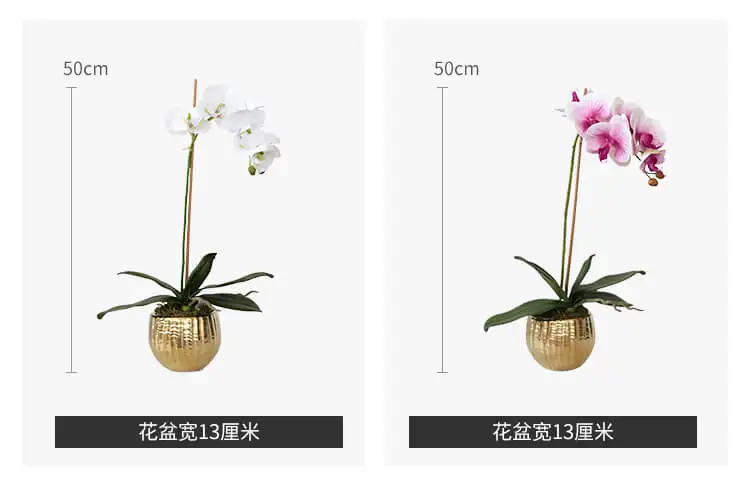 Large Real Touch Decorative Plants Phalaenopsis For Home Decor Silk Artificial Latex Flower Orchids Arrangement With Flowerpot