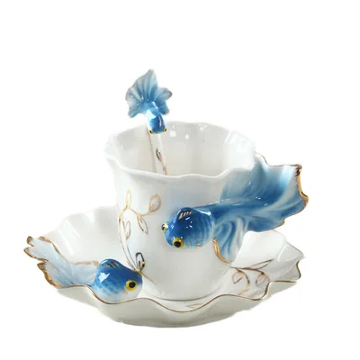 

Goldfish colored drawing porcelain tea cup, As the picture show
