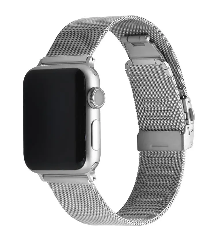 

Universal Milanese Loop Metal Wristband Bracelet For Apple Watch Black Band Series 6 5 4 Stainless Steel Apple Watch Strap Band