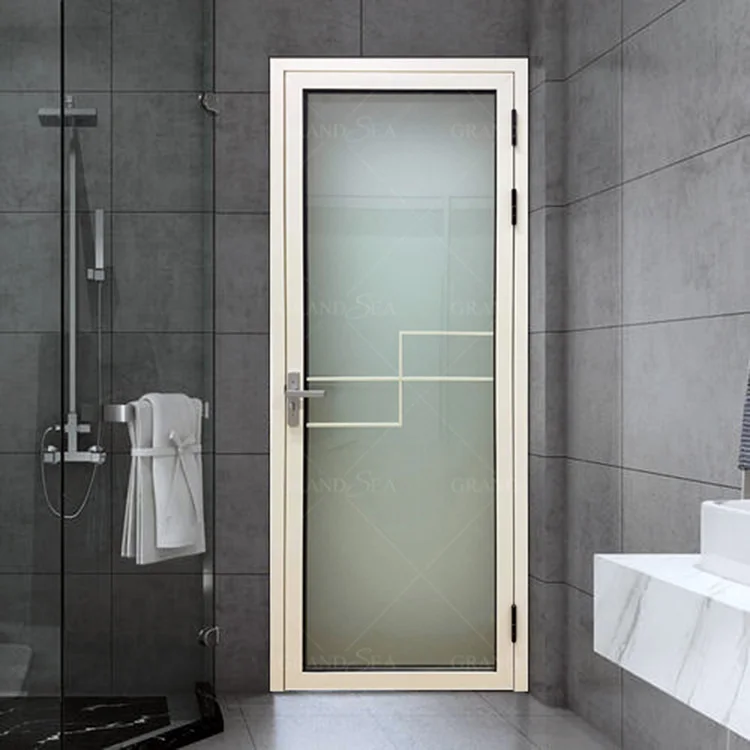 값이 싼 공상적 방수 한 개의 프랑스식 문은 유백 유리 알루미늄 욕실 화장실 자동식 문을 완화시켰습니다