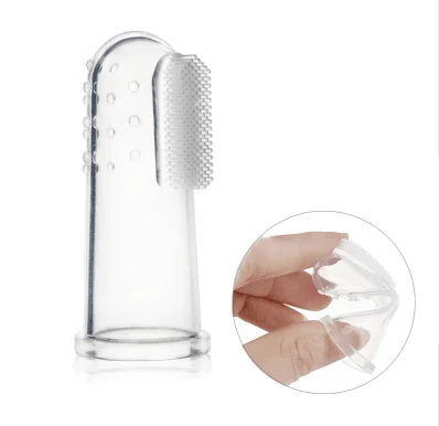 

Amazon Hot Selling Little Gloves Clean Tools Baby Soft Liquid Silicone Finger Toothbrush