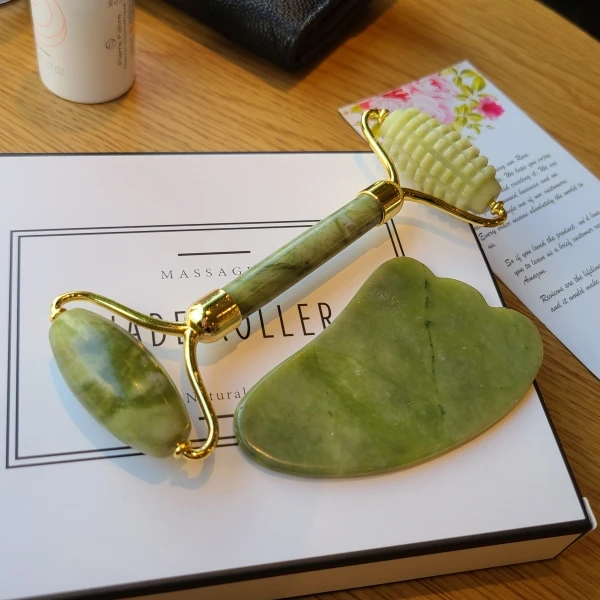 

Face Jade roller massage Jade roller massager jade stone for face, Green