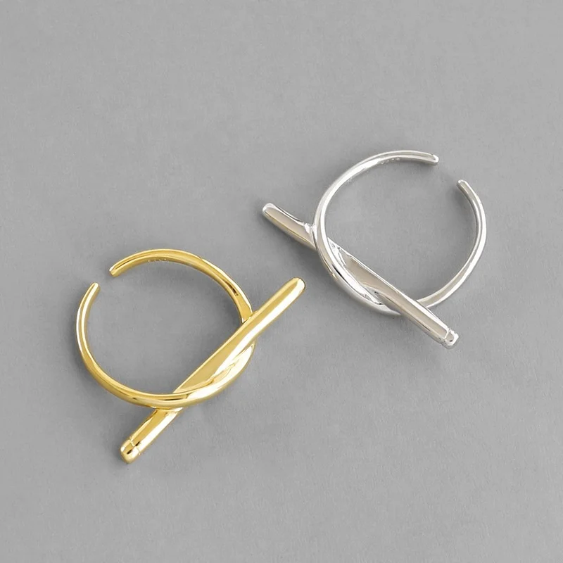 

Wholesale geometric irregular S925 Silver open rings for women