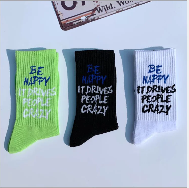 

English words letters Novelty sport socks football basketball skateboard funny Slogan Graphic Pattern men women socks
