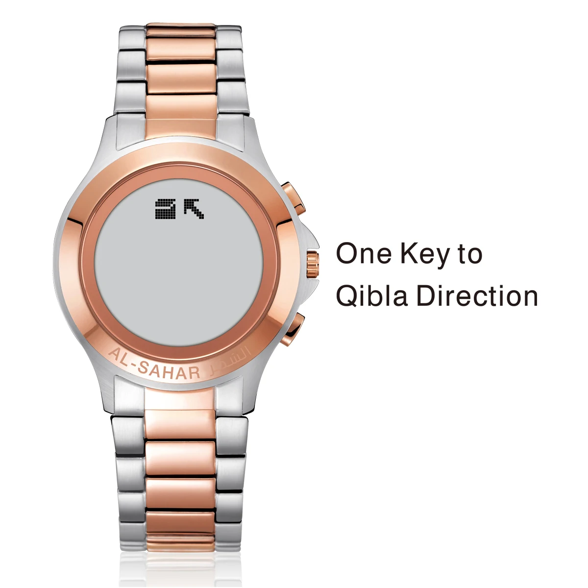 al-sahar azan产品制造商不锈钢穆斯林情侣手表祷告手表指南针as-t002