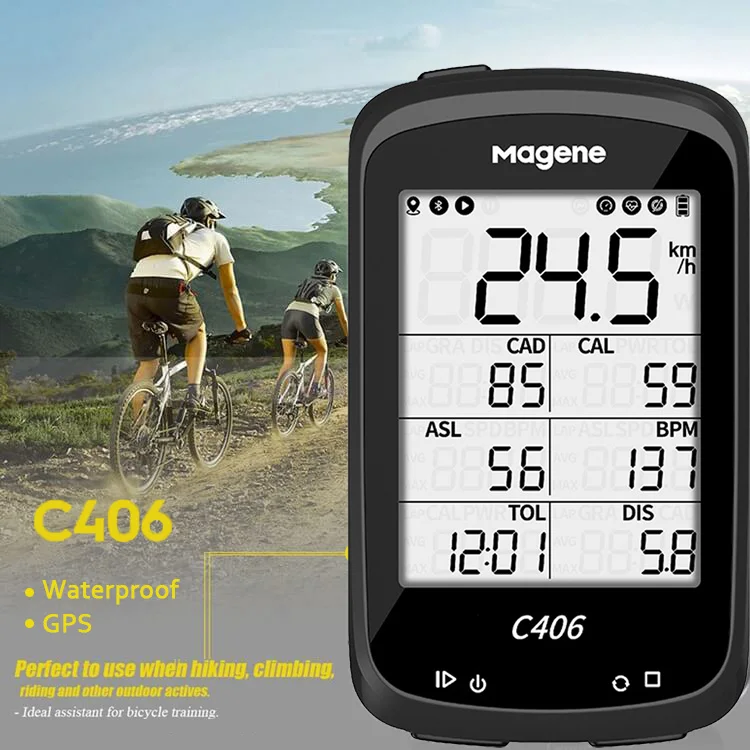 

Magene cycling gps spinning C406 bike computer speedometer manufacturer other bicycle parts Qingdao, Black, red, blue, orange